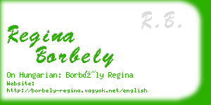 regina borbely business card